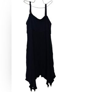 Torrid Black Midi Dress Uneven Hem Smocked Top, Size 2